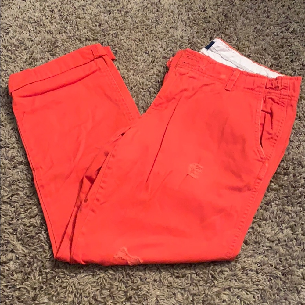 American Eagle orange cropped pants